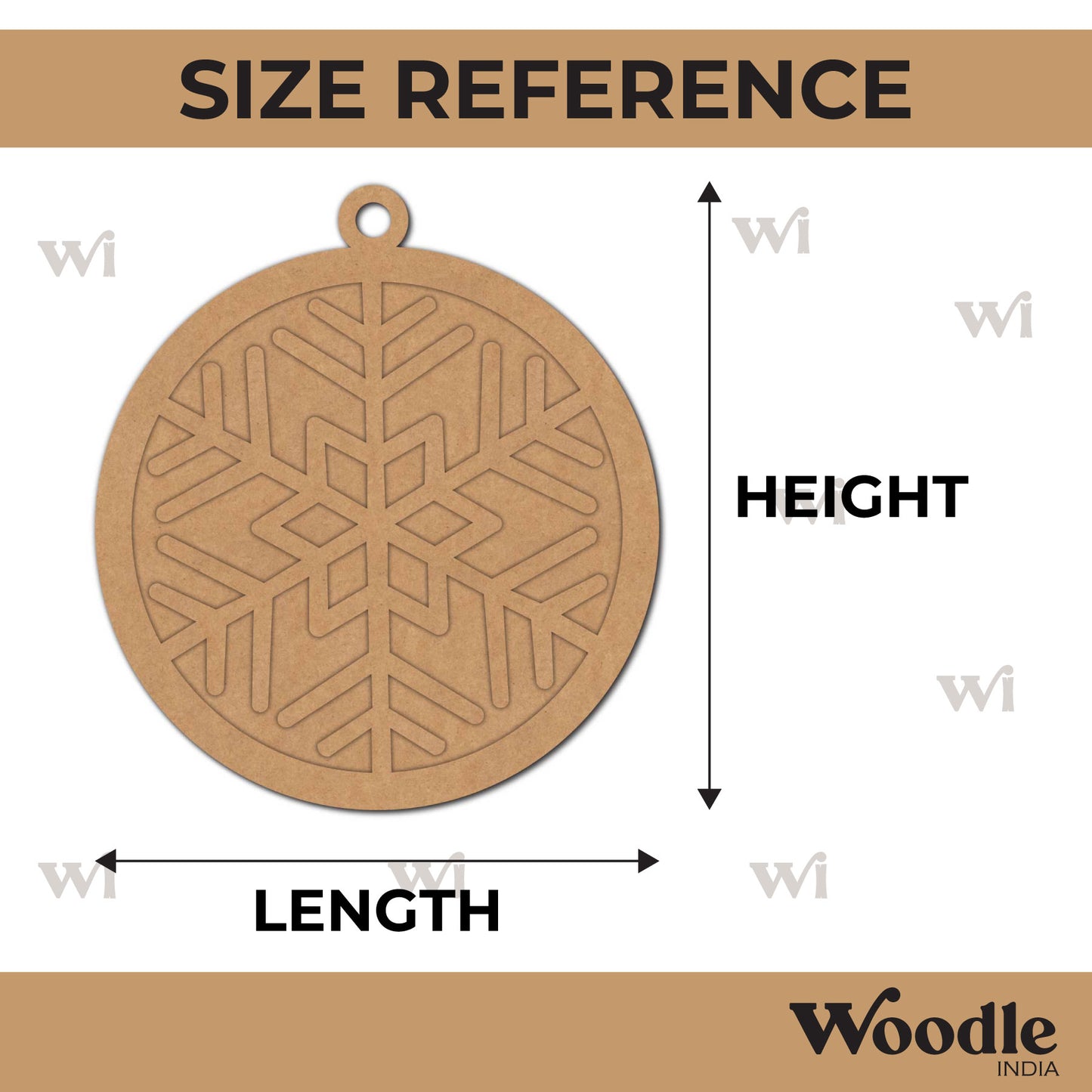 Snowflake Christmas Ornament Two Layered Base MDF Design 4