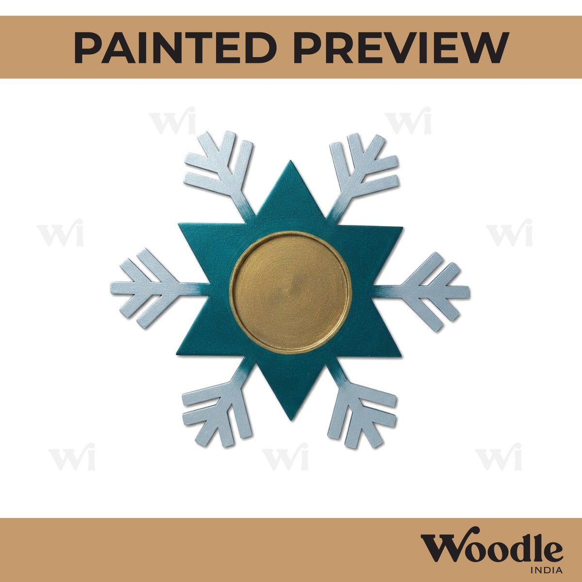 Snowflake Diya Tealight Holder MDF Design 1