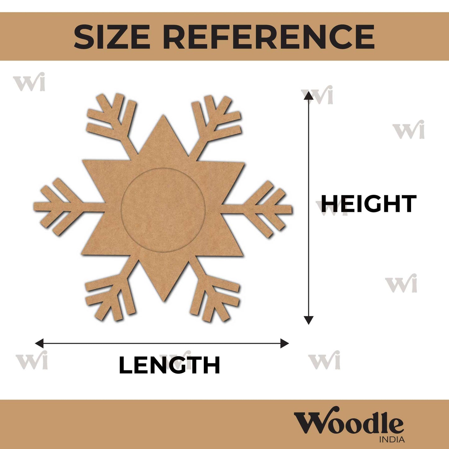 Snowflake Diya Tealight Holder MDF Design 1