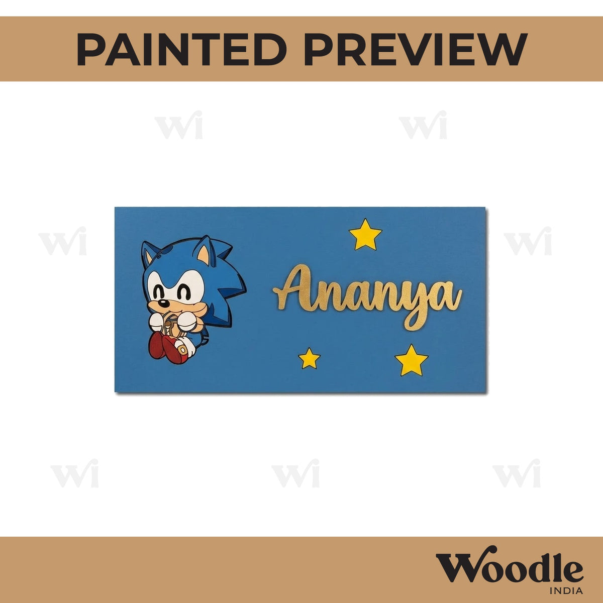 Sonic Kids Nameplate MDF Design 1