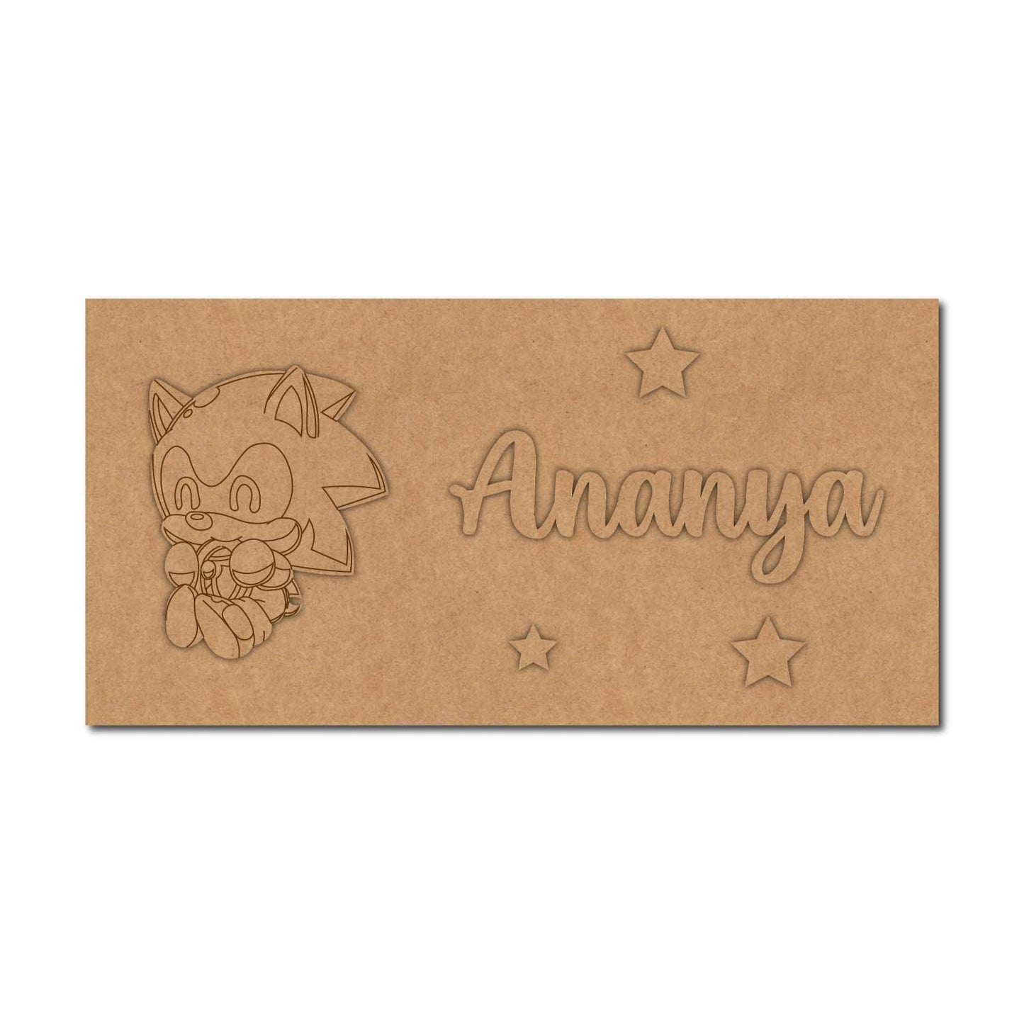 Sonic Kids Nameplate MDF Design 1