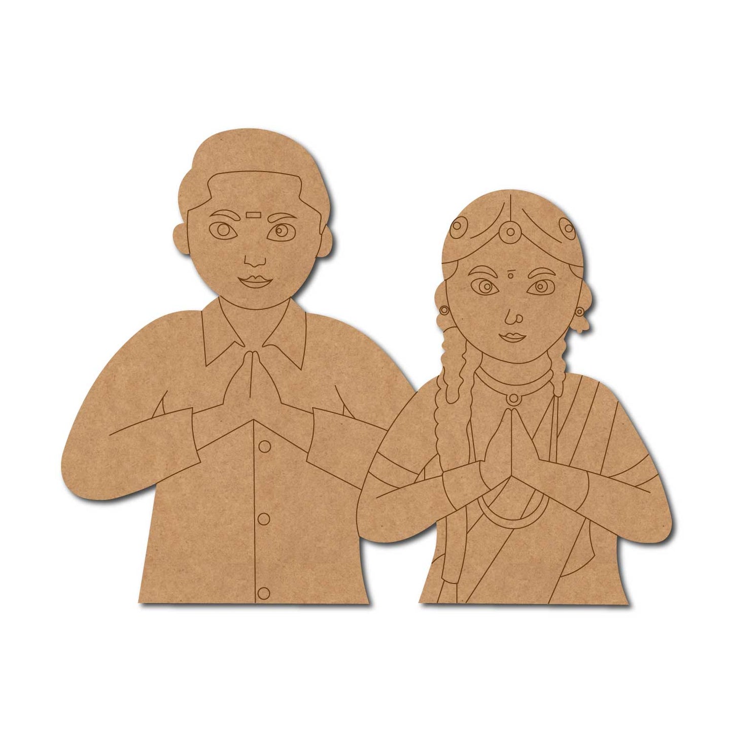 South Indian Couple Pre Marked MDF Design 3
