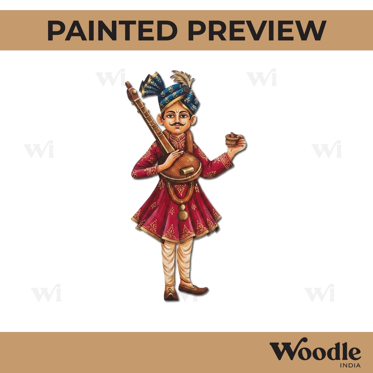 South Indian Village Singer Pre Marked MDF Design 1