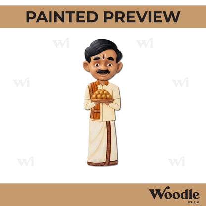 South Indian Waiter Pre Marked MDF Design 1