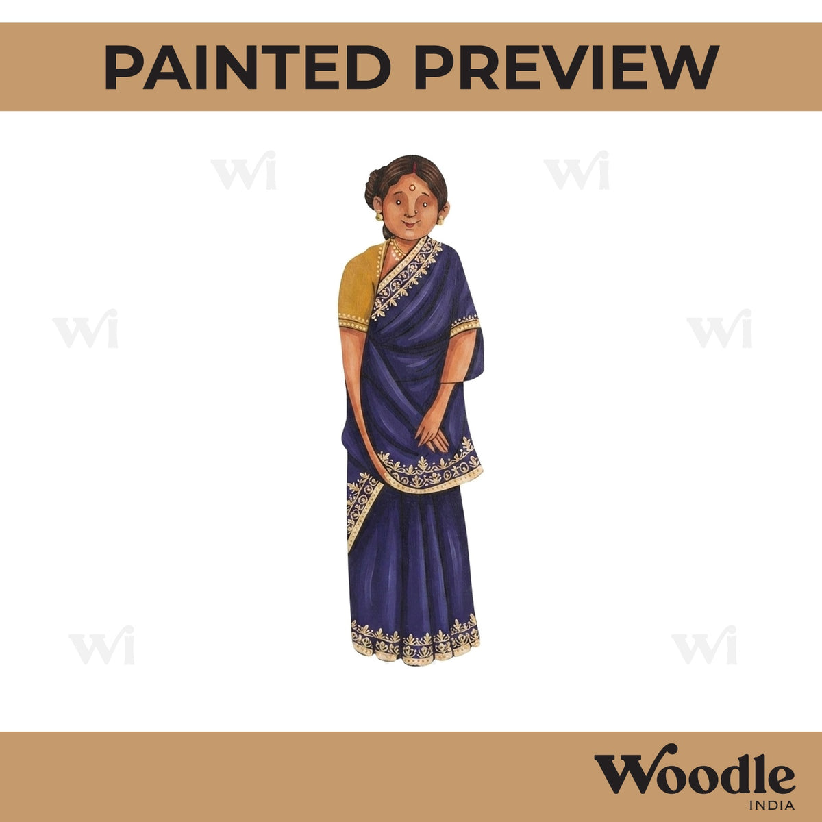 South Indian Woman Pre Marked MDF Design 3
