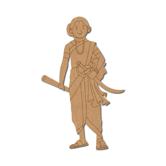 South Indian Woman With Sword Pre Marked MDF Design 1