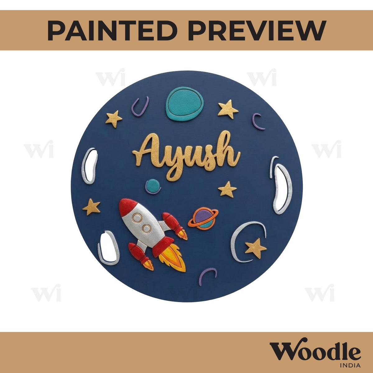Space Nameplate MDF Design 12