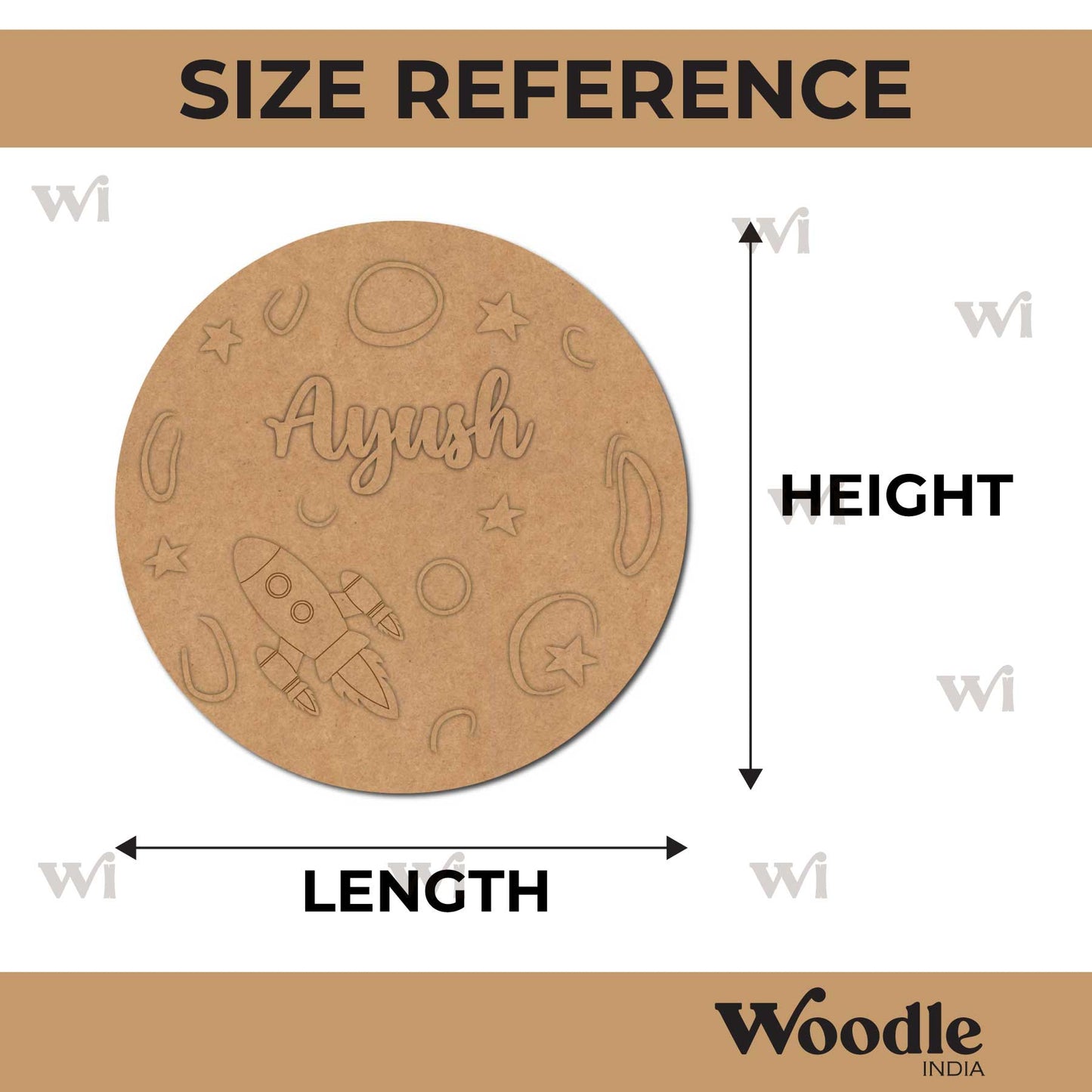 Space Nameplate MDF Design 12