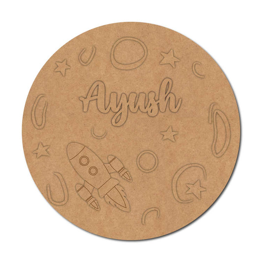 Space Nameplate MDF Design 12