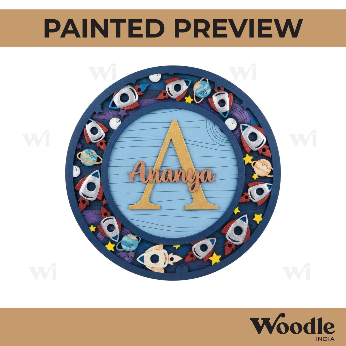 Space Nameplate MDF Design 14
