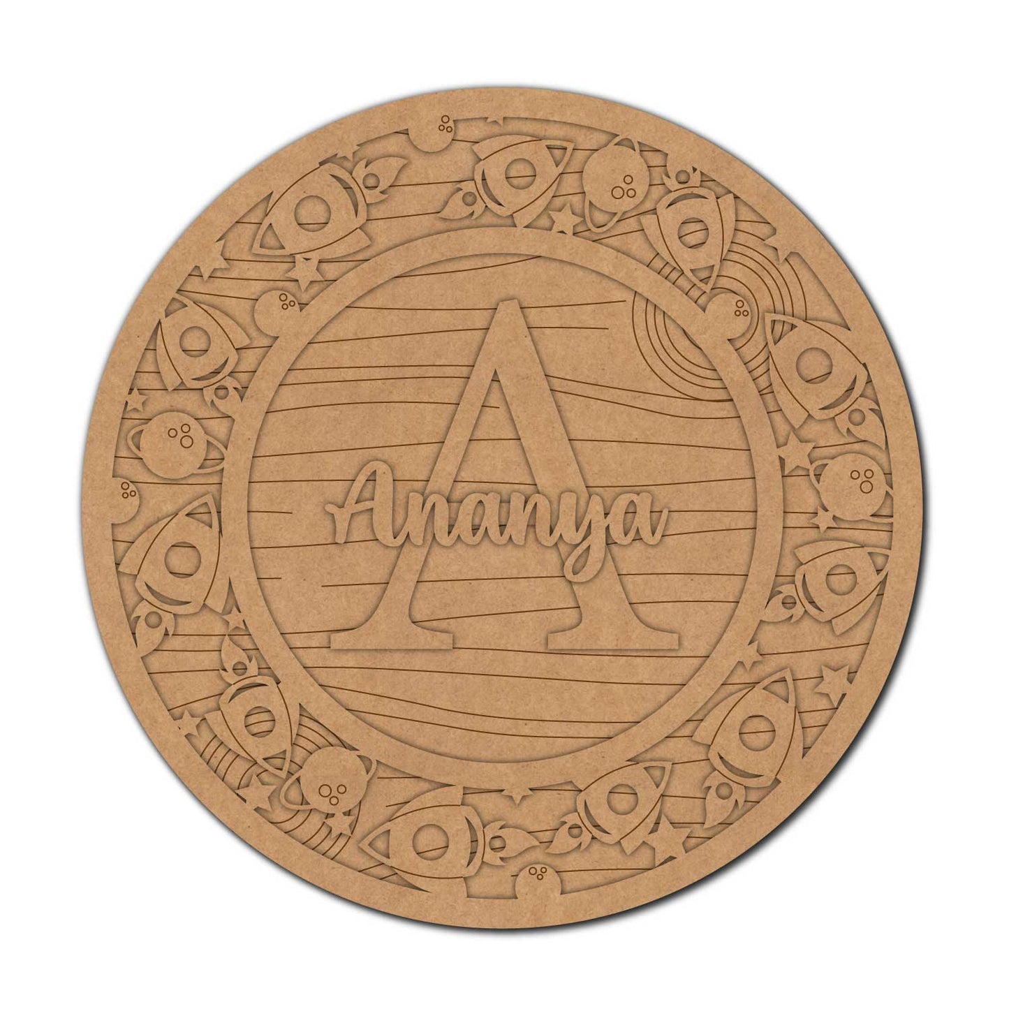 Space Nameplate MDF Design 14
