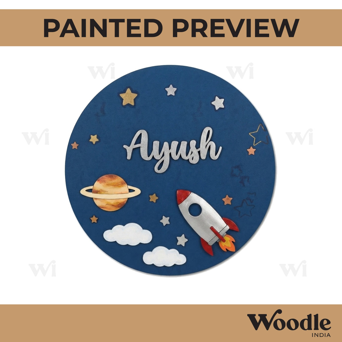 Space Nameplate MDF Design 15