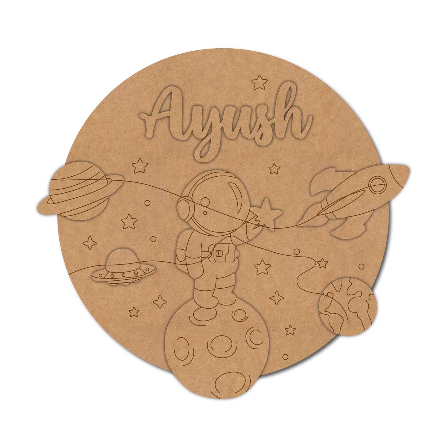 Space Nameplate MDF Design 19