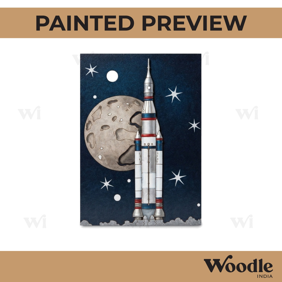 Space Rocket Pre Marked Base MDF Design 1