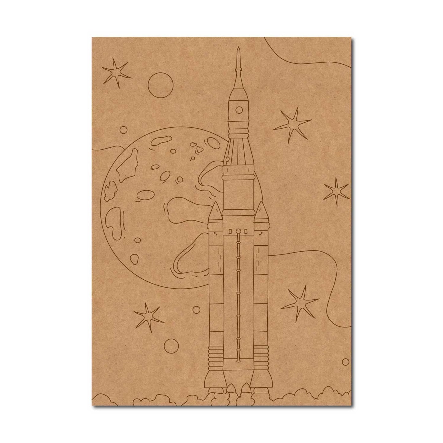 Space Rocket Pre Marked Base MDF Design 1