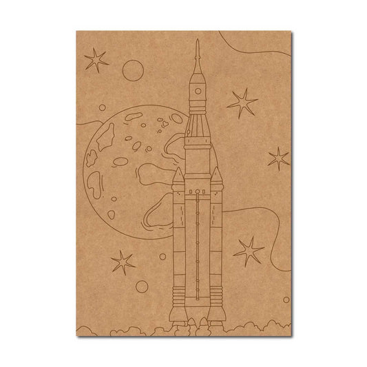 Space Rocket Pre Marked Base MDF Design 1