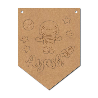 Space Theme Banner Nameplate MDF Design 1