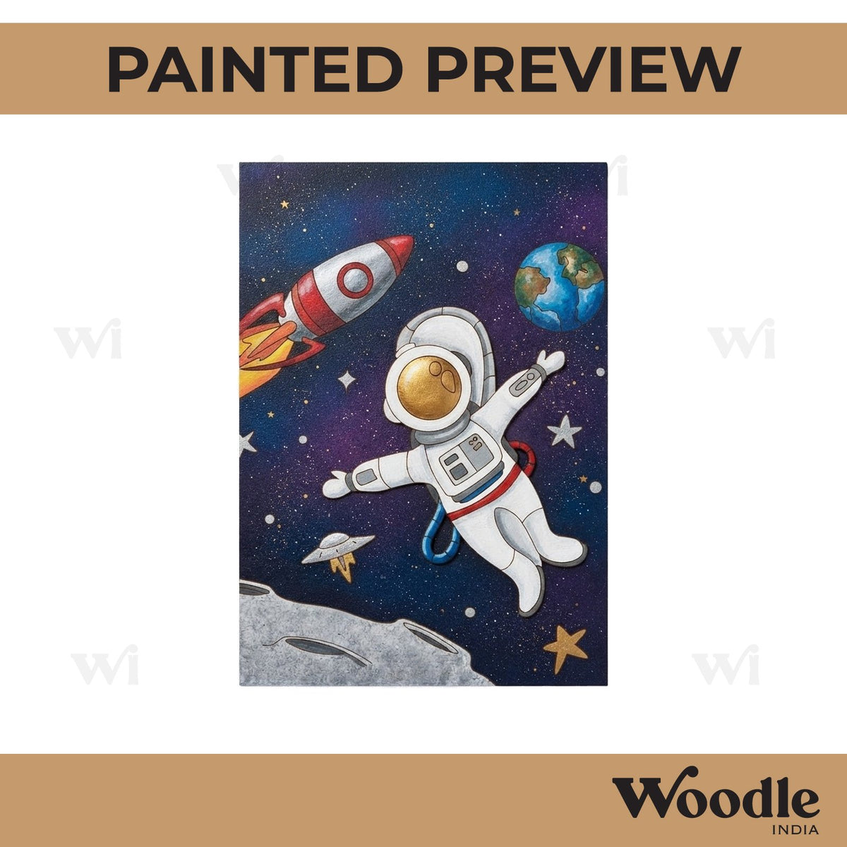 Space Theme Pre Marked Rectangle MDF Design 1