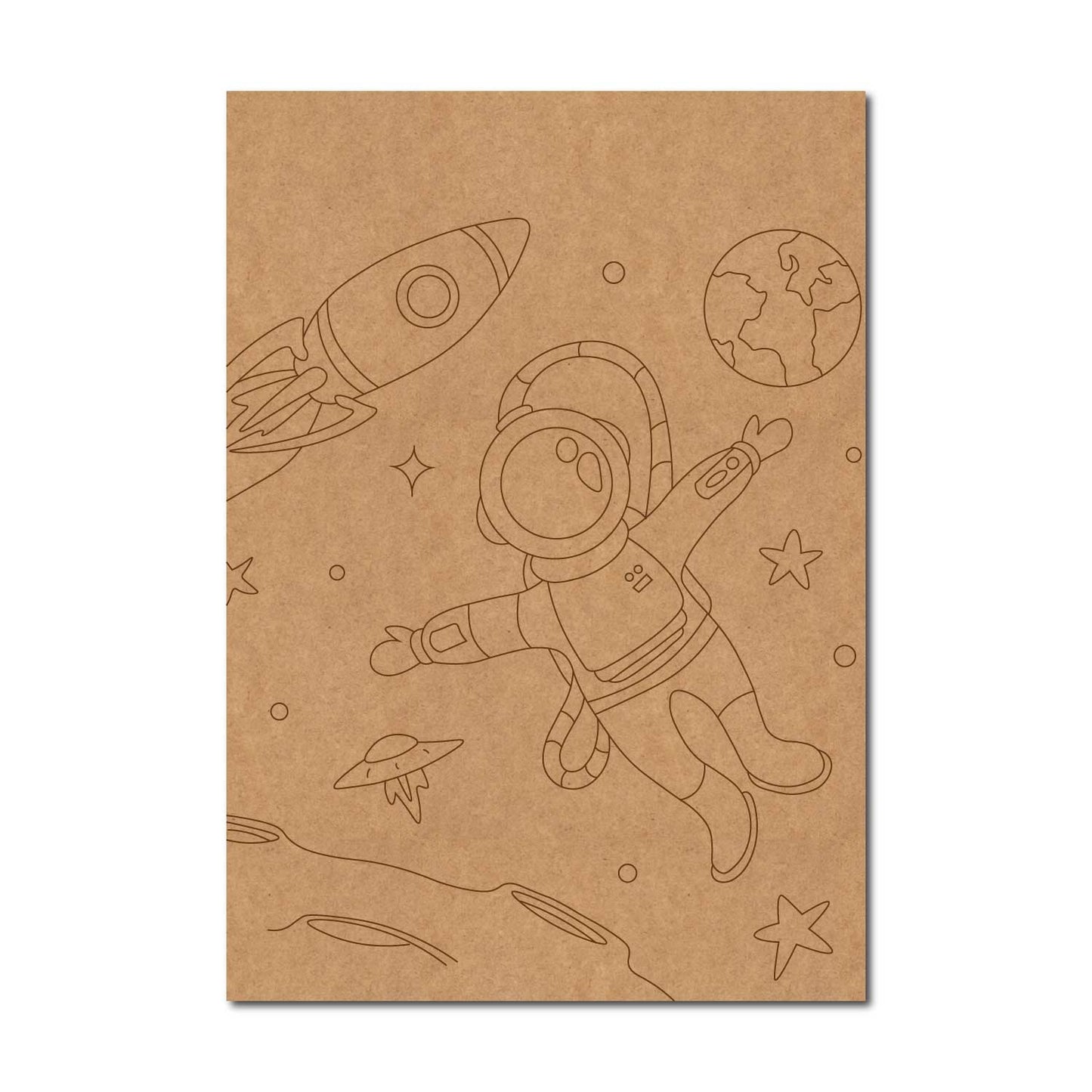 Space Theme Pre Marked Rectangle MDF Design 1
