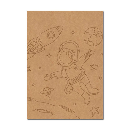 Space Theme Pre Marked Rectangle MDF Design 1