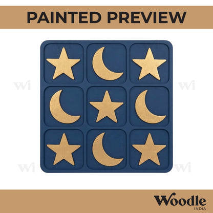 Space Theme Tic Tac Toe MDF Design 1
