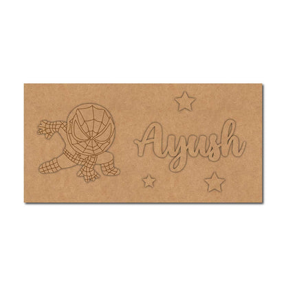 Spiderman Marvel Kids Nameplate MDF Design 1
