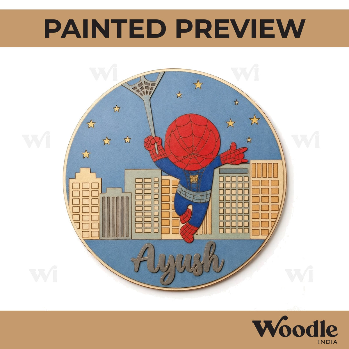 Spiderman Nameplate MDF Design 2