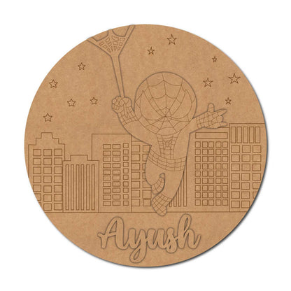 Spiderman Nameplate MDF Design 2