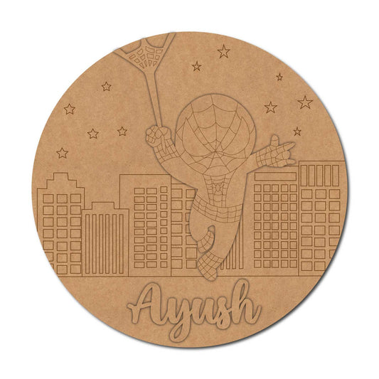 Spiderman Nameplate MDF Design 2