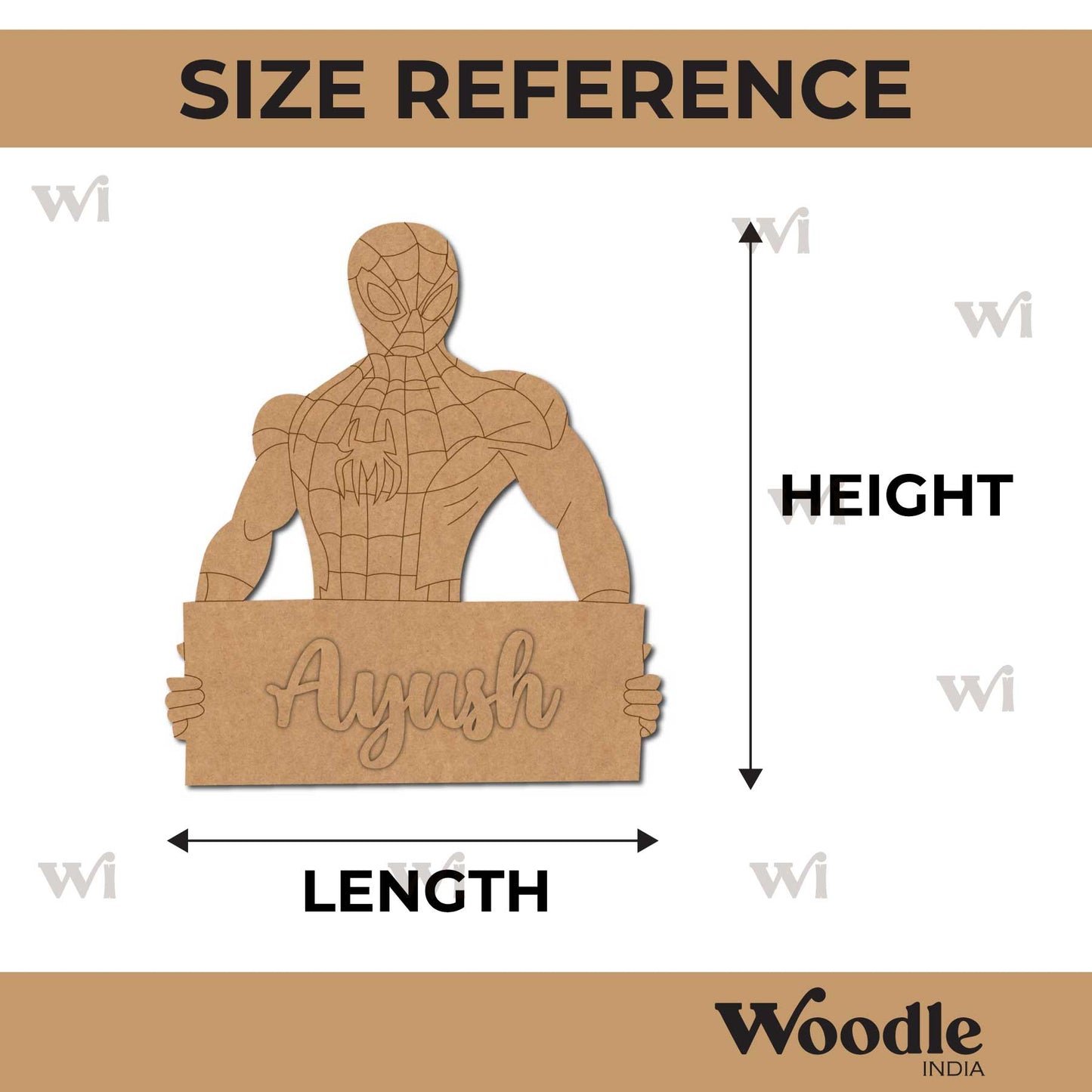 Spiderman Nameplate Pre Marked MDF Design 2