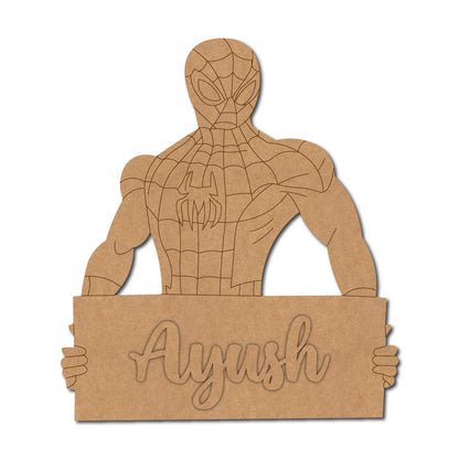Spiderman Nameplate Pre Marked MDF Design 2