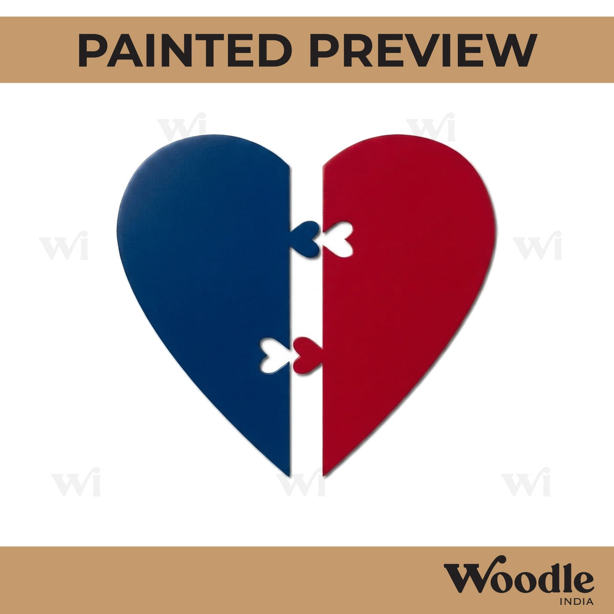 Split Heart Cutout MDF Design 1