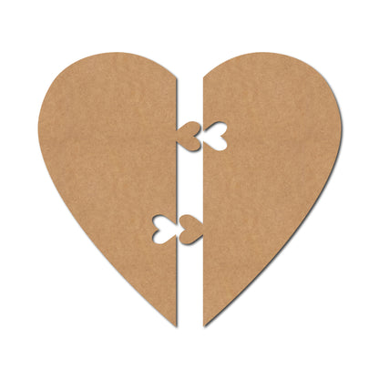 Split Heart Cutout MDF Design 1