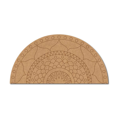 Split Mandala Pre Marked Semi Circle MDF Design 1