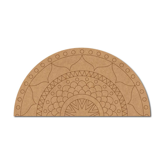 Split Mandala Pre Marked Semi Circle MDF Design 1