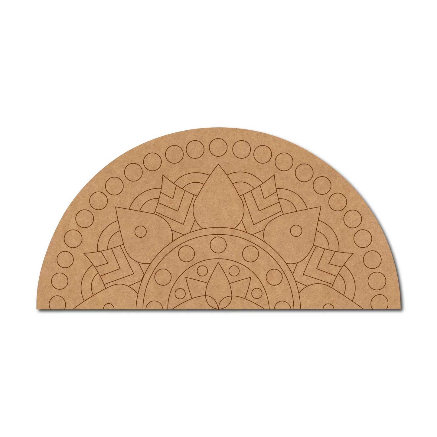 Split Mandala Pre Marked Semi Circle MDF Design 2