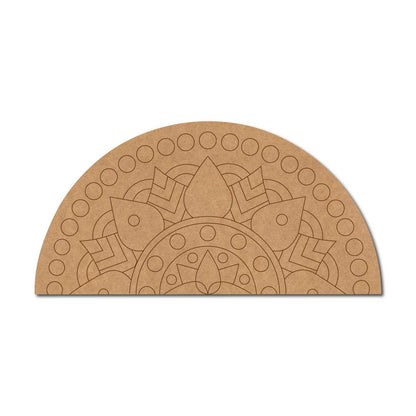 Split Mandala Pre Marked Semi Circle MDF Design 2