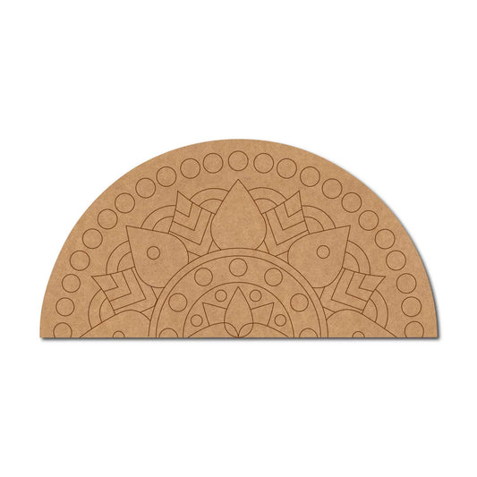 Split Mandala Pre Marked Semi Circle MDF Design 2