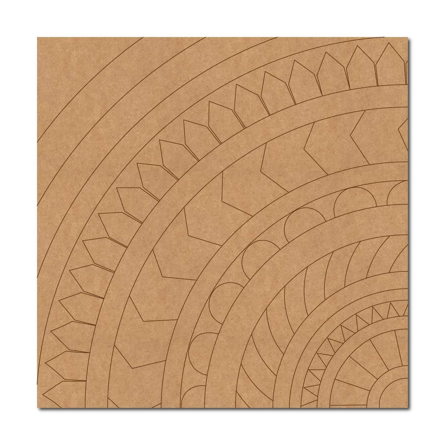 Split Mandala Pre Marked Square MDF Design 1