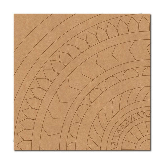 Split Mandala Pre Marked Square MDF Design 1