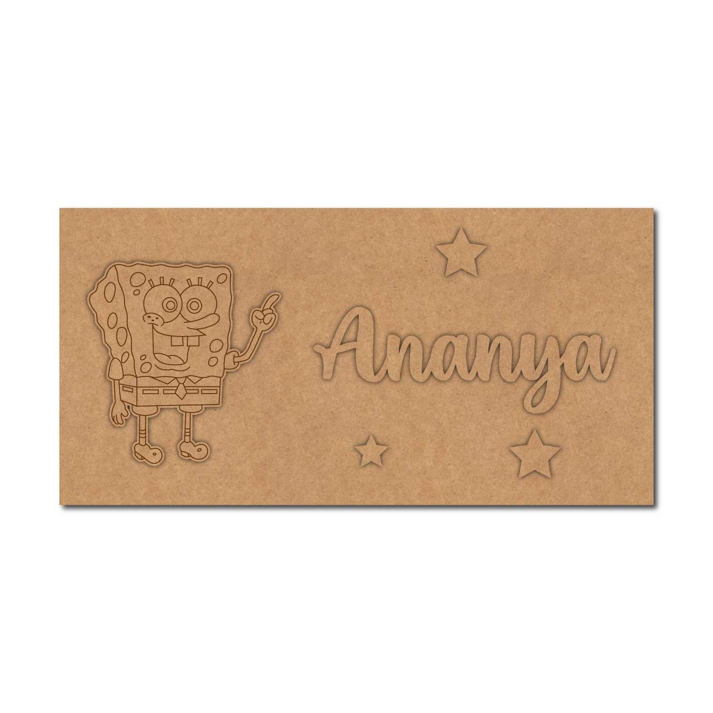 Spongebob Kids Nameplate MDF Design 1