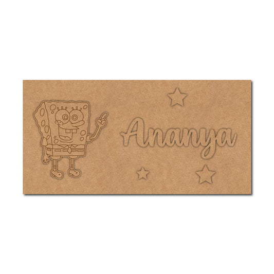 Spongebob Kids Nameplate MDF Design 1
