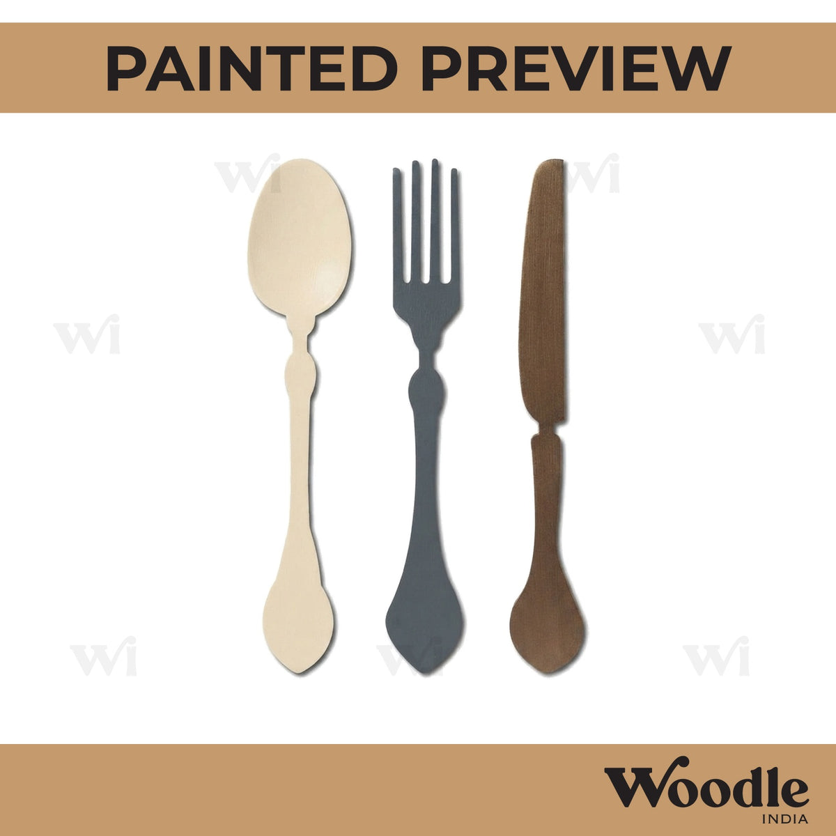 Spoon Fork Knife Cutout MDF Design 2