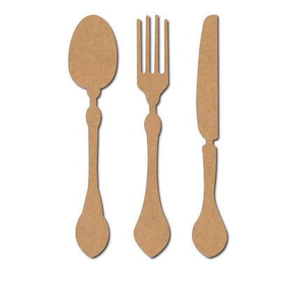 Spoon Fork Knife Cutout MDF Design 2