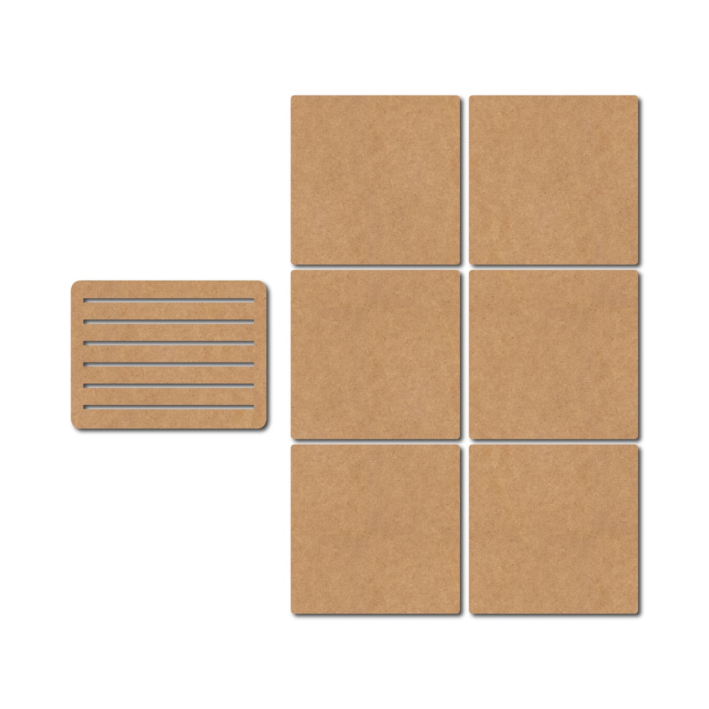 Square Coaster MDF Design 1