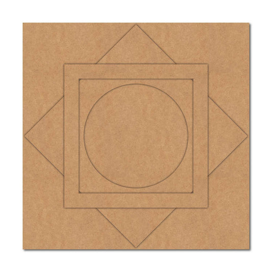 Square Diya Tealight Holder MDF Design 2