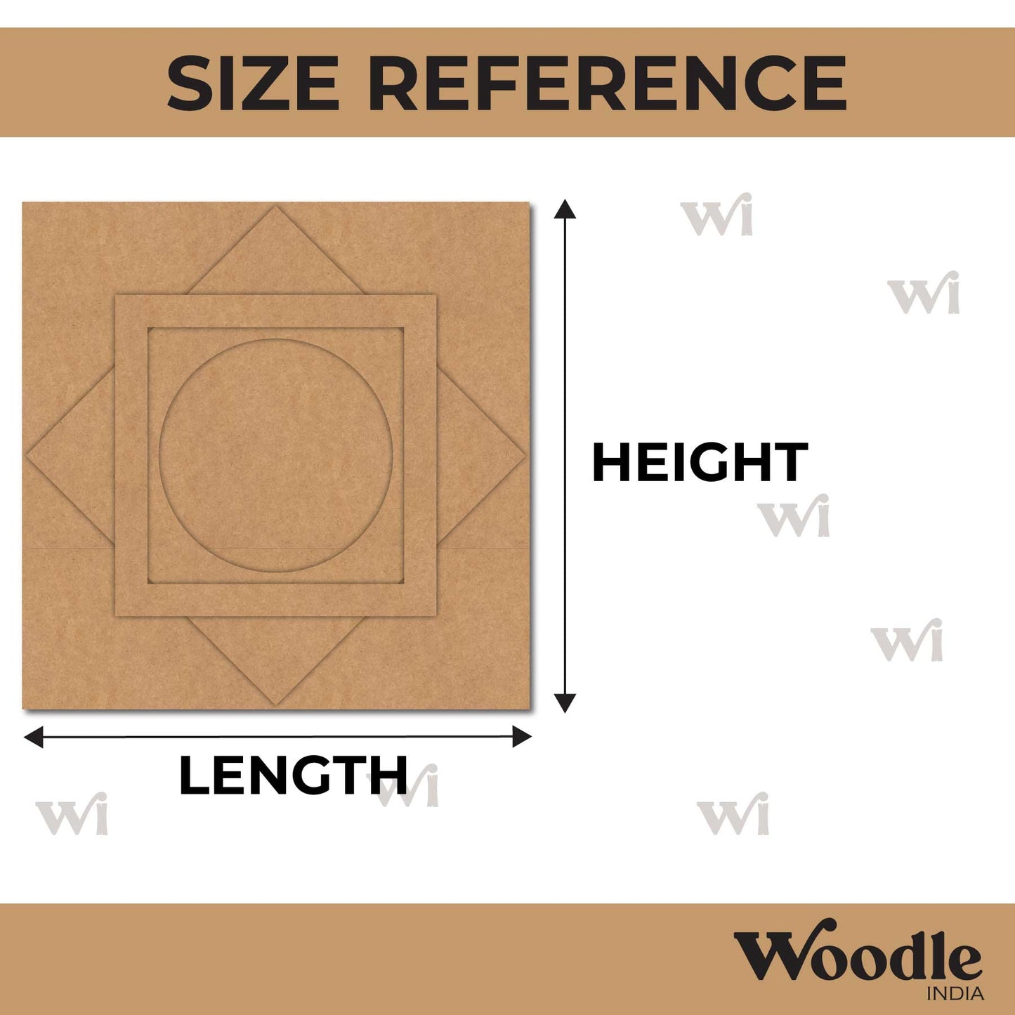 Square Diya Tealight Holder MDF Design 2