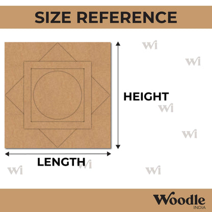 Square Diya Tealight Holder MDF Design 2