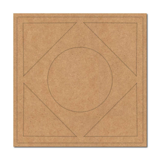 Square Diya Tealight Holder MDF Design 3