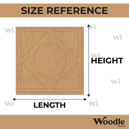 Square Diya Tealight Holder MDF Design 3